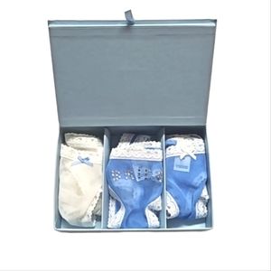 Gap Here Comes the Bride gift  box set of 3 sheer thongs blue and white small